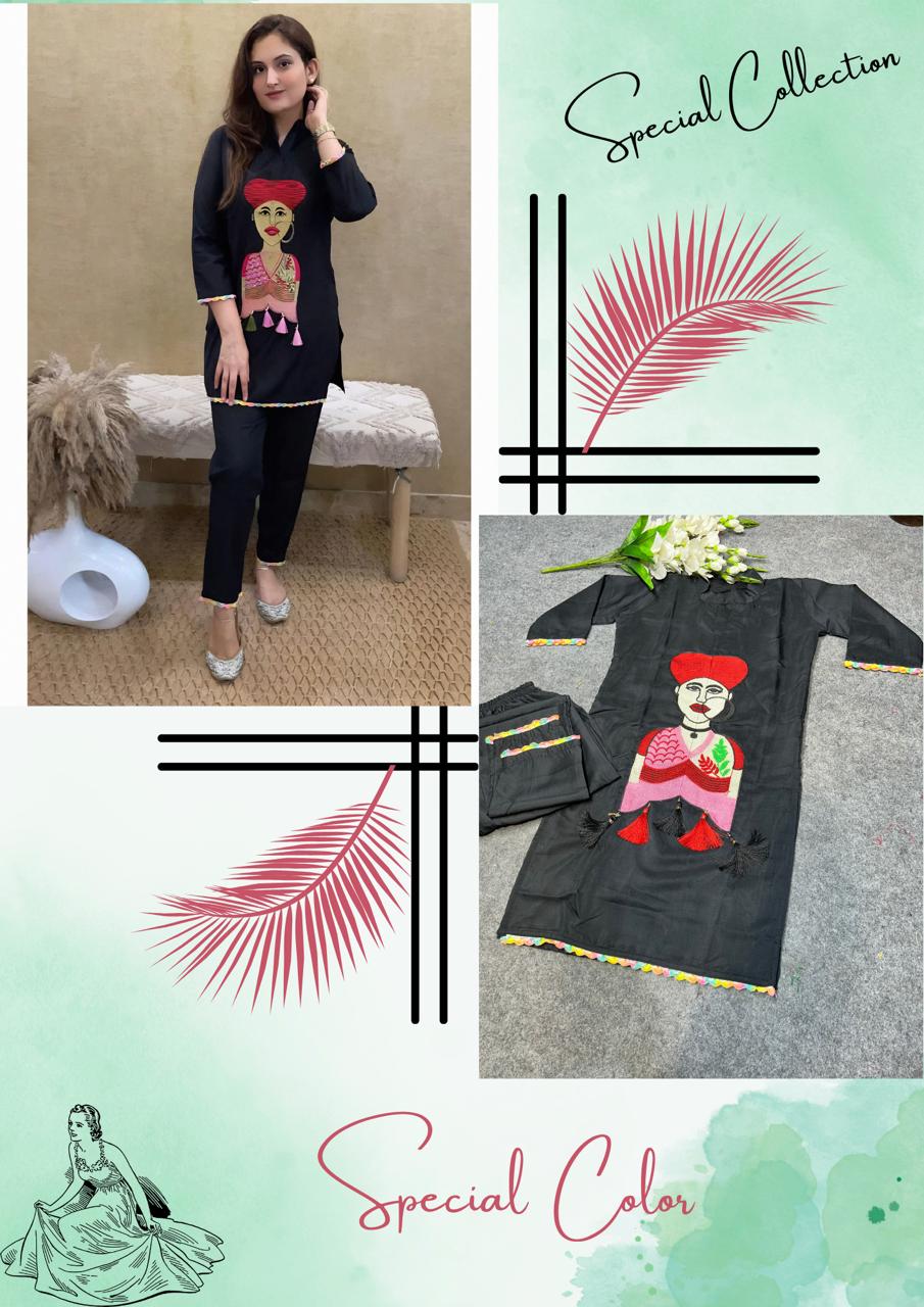 DC G29 Muslin Embroidery Chain Work Designer Kurti With Bottom Wholesale Shop In Surat